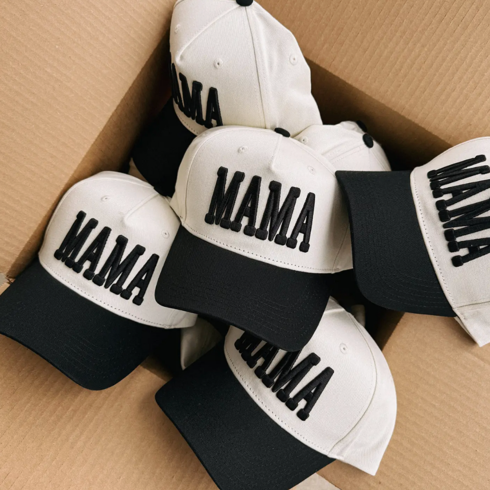 Mama Puff Trucker Hat - Cream / Black