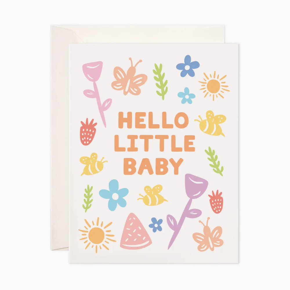 Hello Little Baby Greeting Card - New Baby Card
