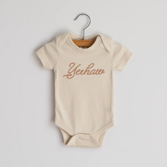 Cream Yeehaw Organic Baby Bodysuit