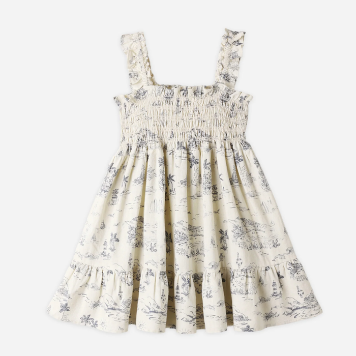 Sutton Dress Ocean Toile