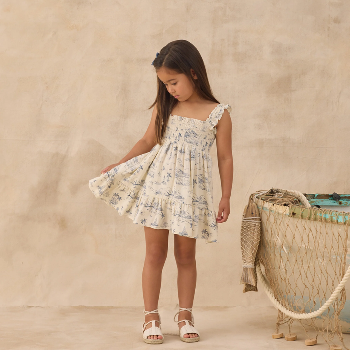 Sutton Dress Ocean Toile