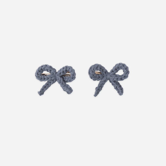 Crochet Bow Clip Marine