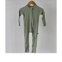 Ribbed Sage Romper