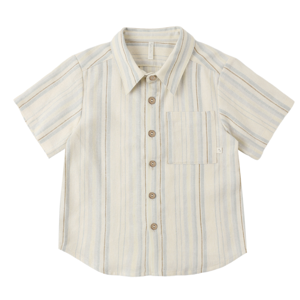 COLLARED SHORT SLEEVE SHIRT SEA STRIPE
