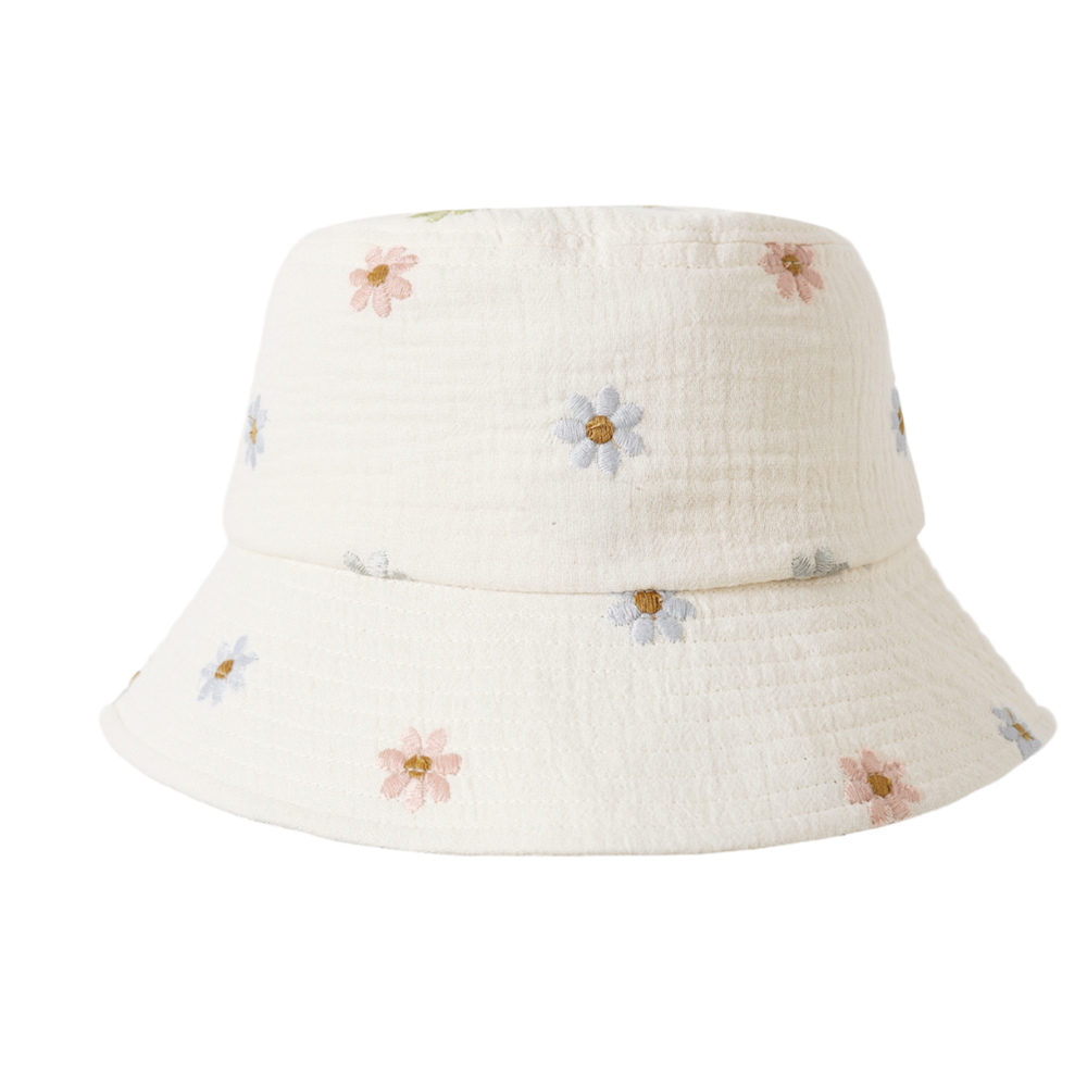 BUCKET HAT EMBROIDERED DAISIES