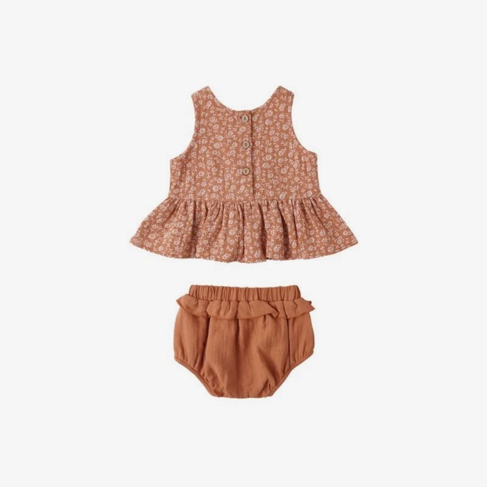 SLEEVELESS PEPLUM SET POPPY FLORAL