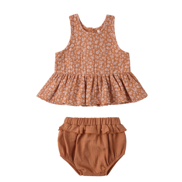 SLEEVELESS PEPLUM SET POPPY FLORAL