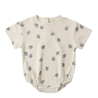 RELAXED SHORT SLEEVE BUBBLE ROMPER BLUEBERRIES