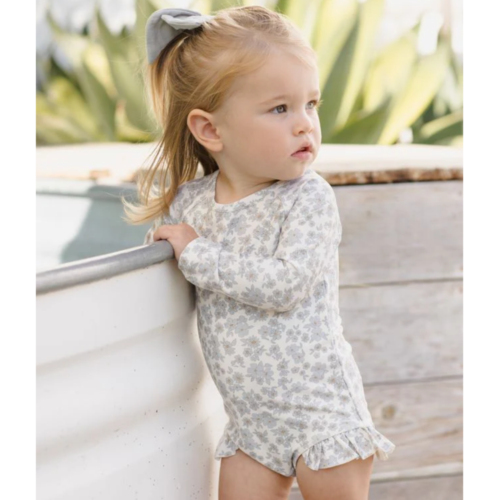 OLIVIA RASHGUARD ONE-PIECE BLUE FLORAL