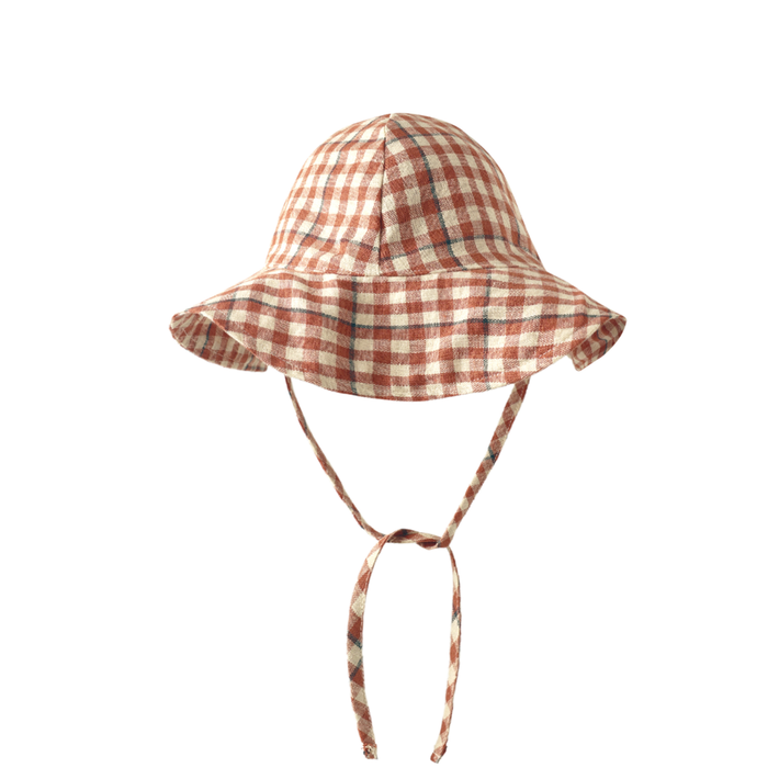 FLOPPY SUN HAT POPPY GINGHAM