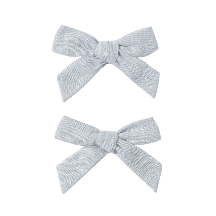 BOWS, SET OF 2 HEATHERED LIGHT BLUE