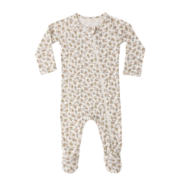 BAMBOO ZIP FOOTIE WILDFLOWER