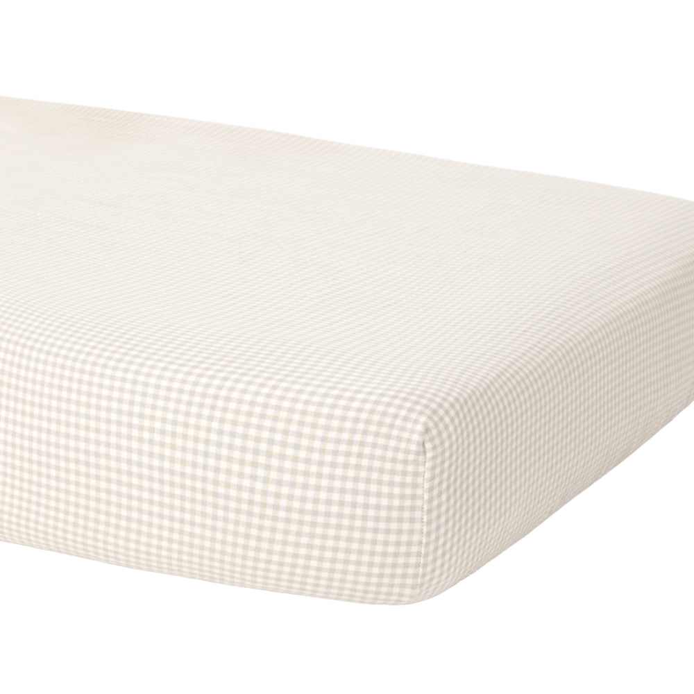 BAMBOO CRIB SHEET OAT GINGHAM