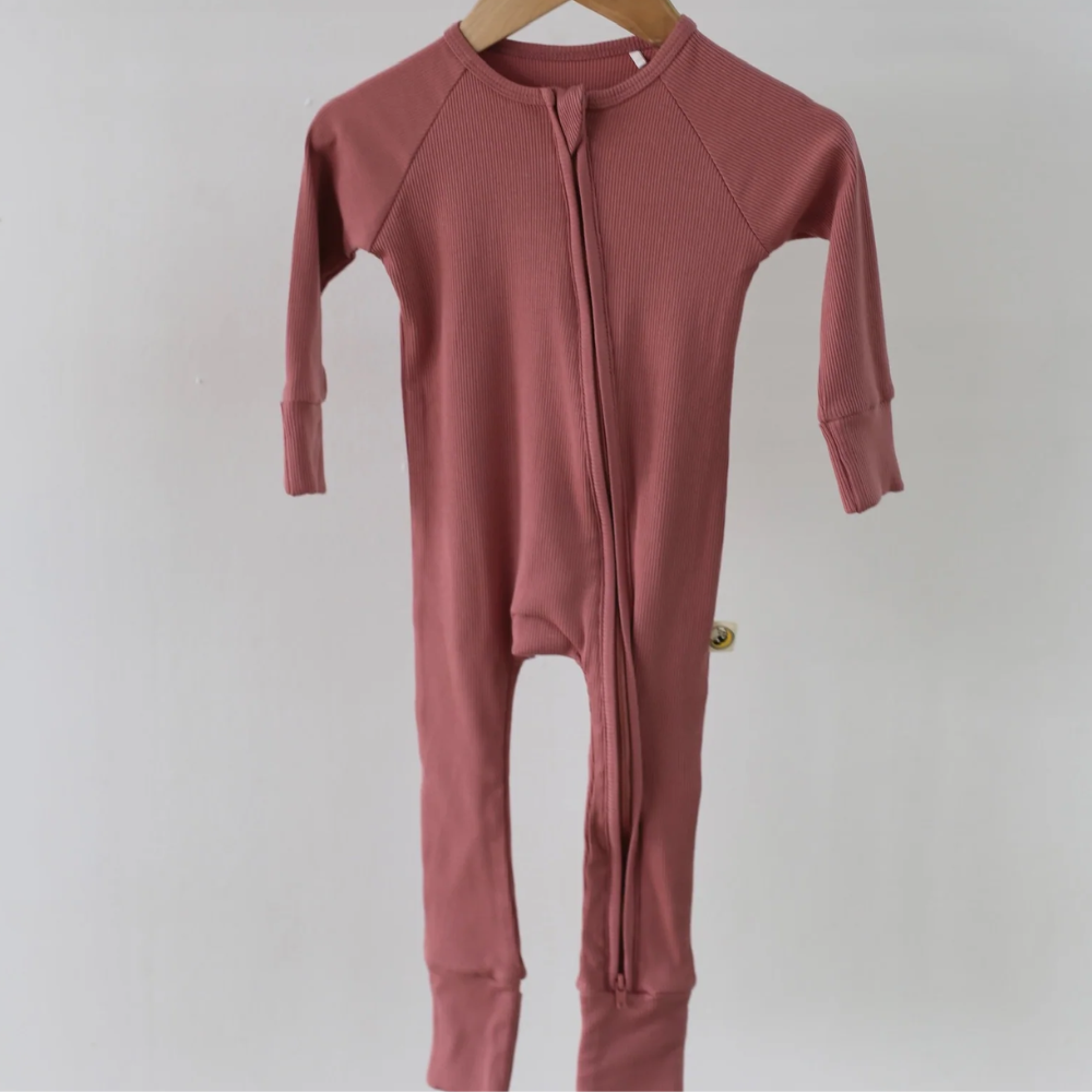 Ribbed Rose Romper
