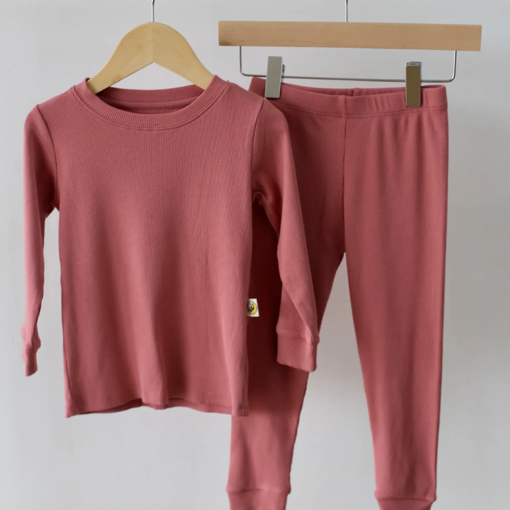 Ribbed Rose Two Piece Set