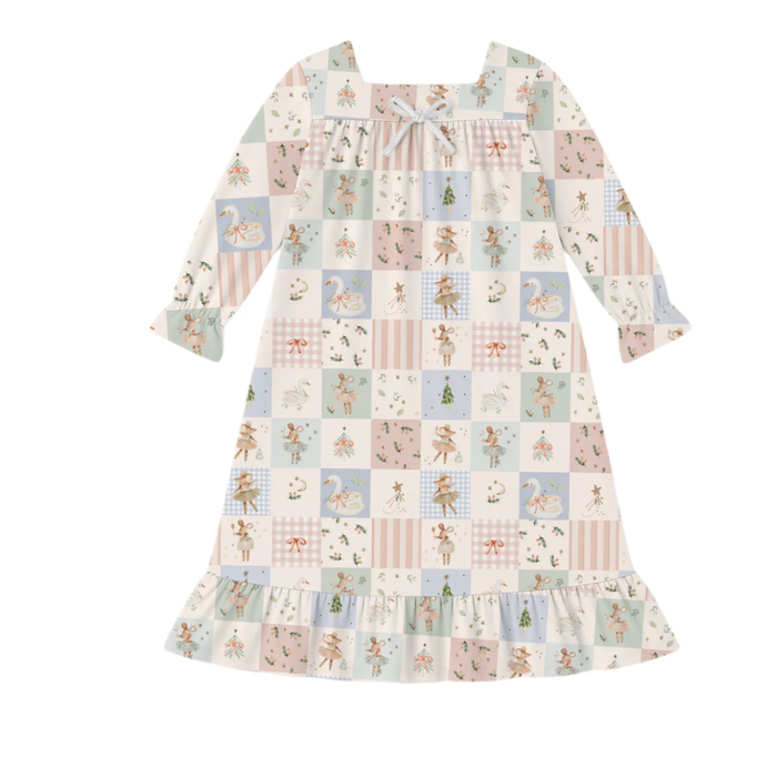 PREORDER - Sugarplum Patchwork Long Sleeve Dress