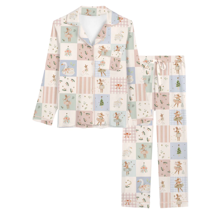 PREORDER - Sugarplum Patchwork Women’s Long Sleeve Set