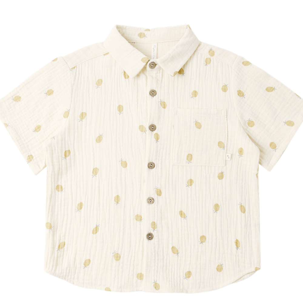 COLLARED SHORT SLEEVE SHIRT PINEAPPLE