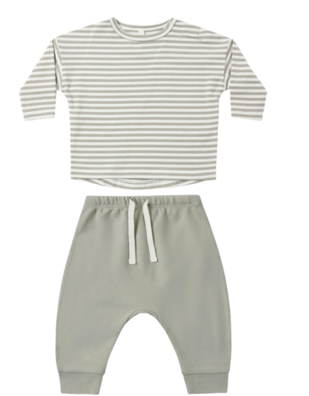 LONG SLEEVE TEE LAUREL STRIPE + DRAWSTRING PANT LAUREL