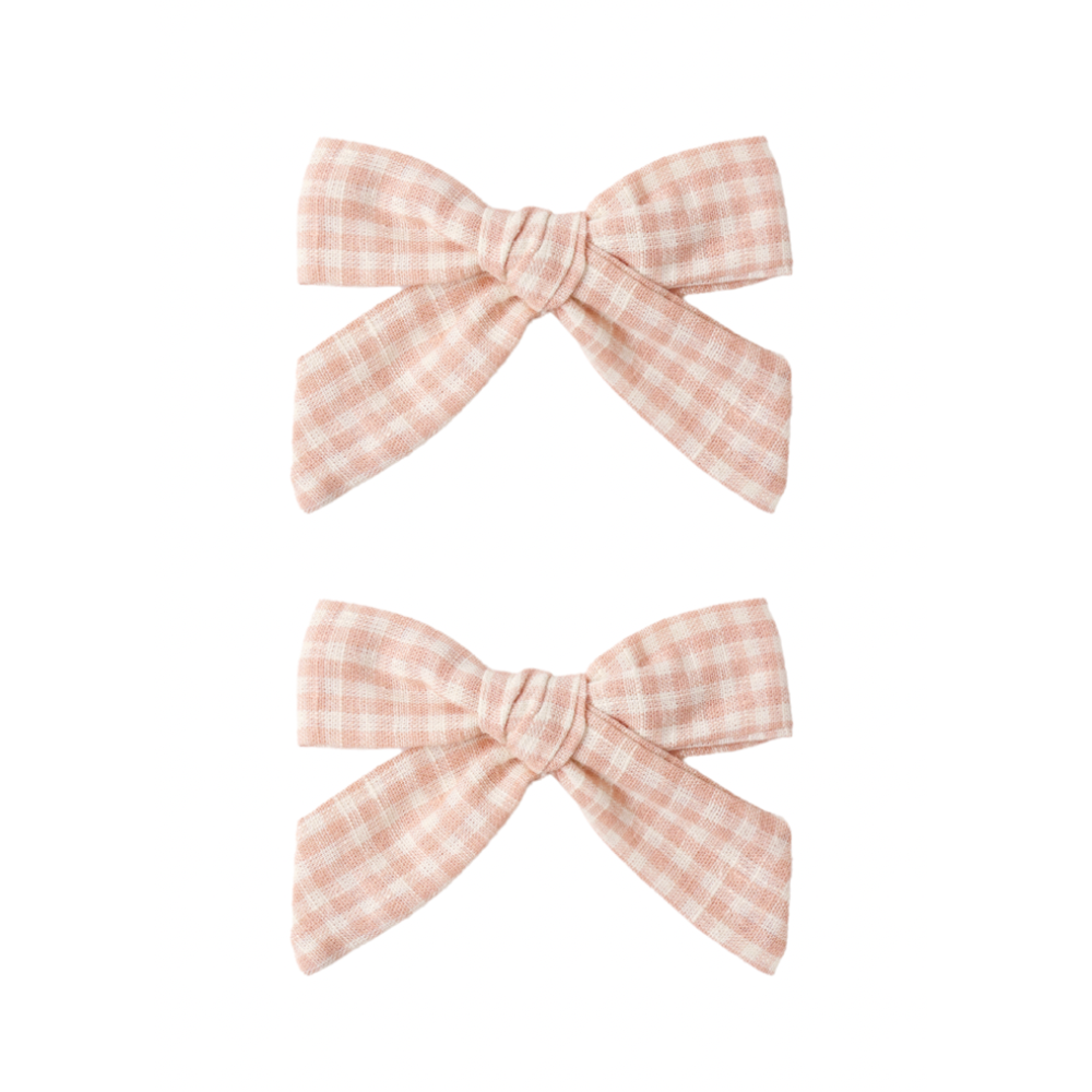BOWS, SET OF 2 PETAL GINGHAM