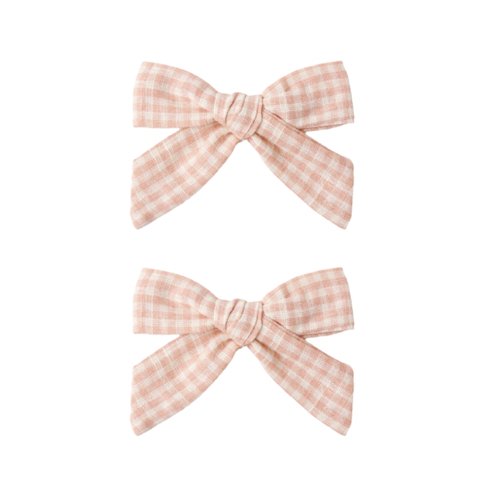 BOWS, SET OF 2 PETAL GINGHAM