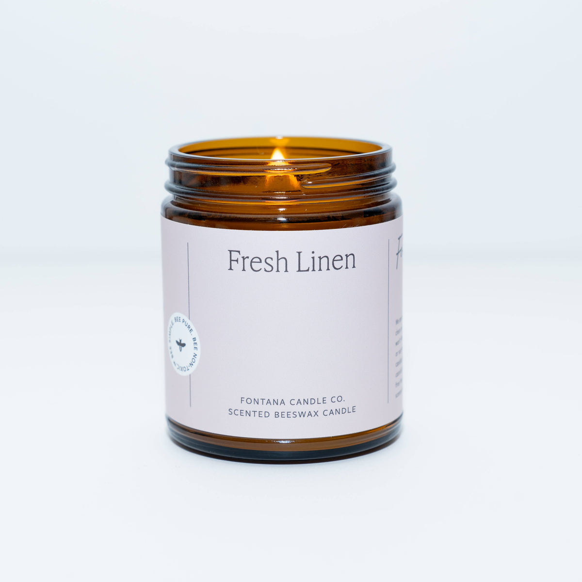 Fresh Linen Essential Oil Beeswax Jar Candle: Non-Toxic