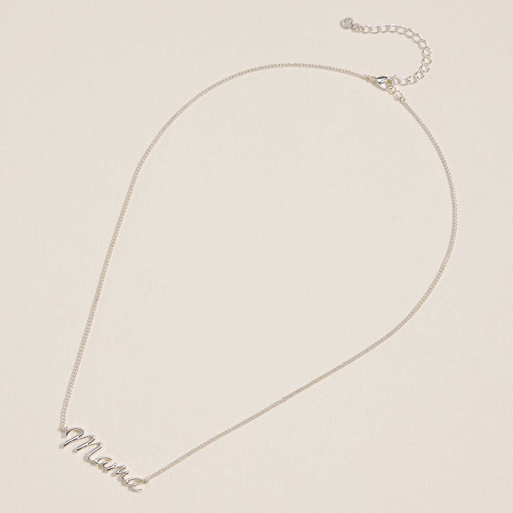 Mama Script Necklace in Gold or Silver