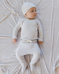 Wrap Top + Footed Pant Set Fog