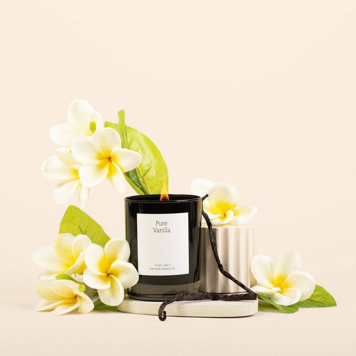 Pure Vanilla Beeswax & Essential Oil Noir Black Glass Candle
