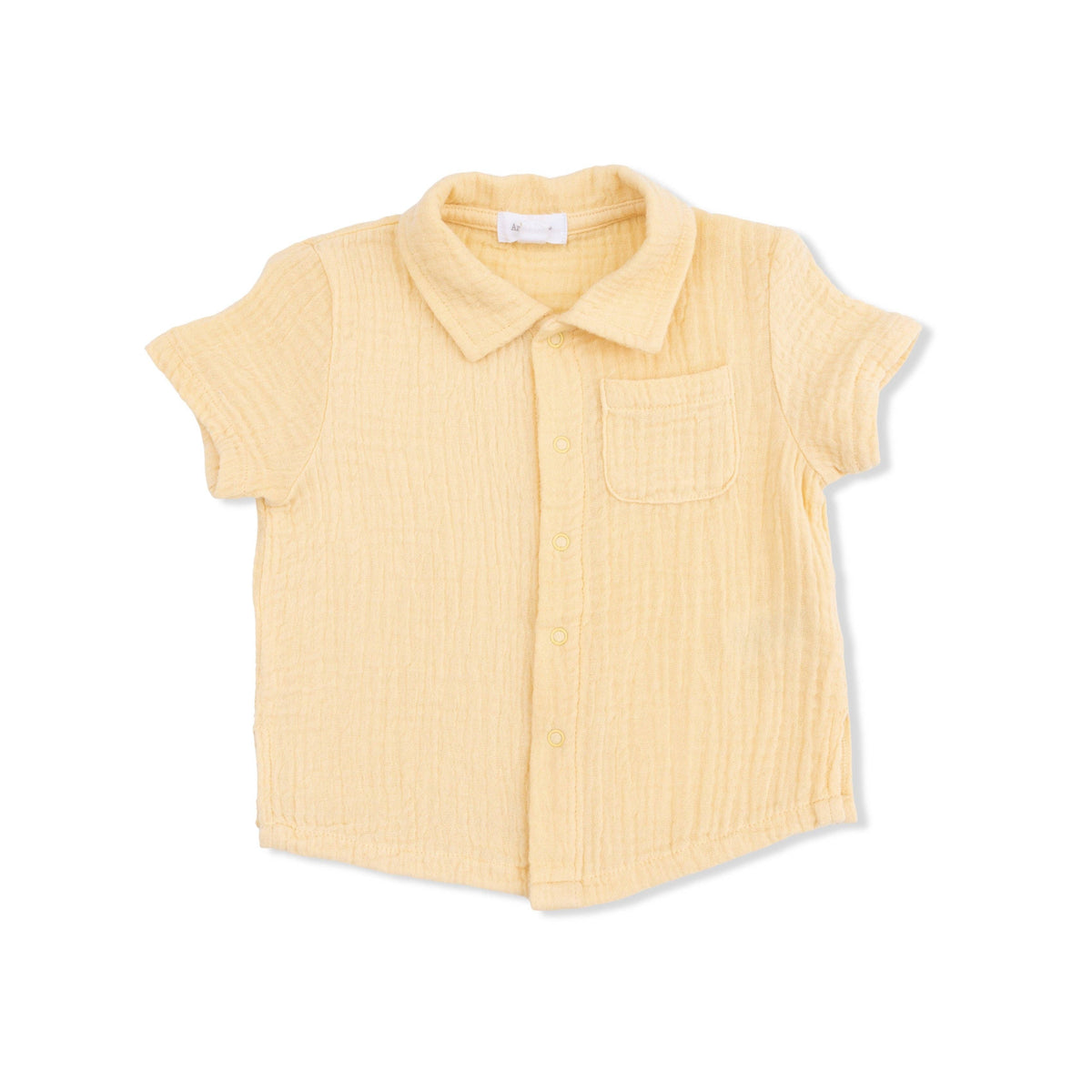 Micro Gingham Blue Blizzard - Polo Button Up with Casual Short