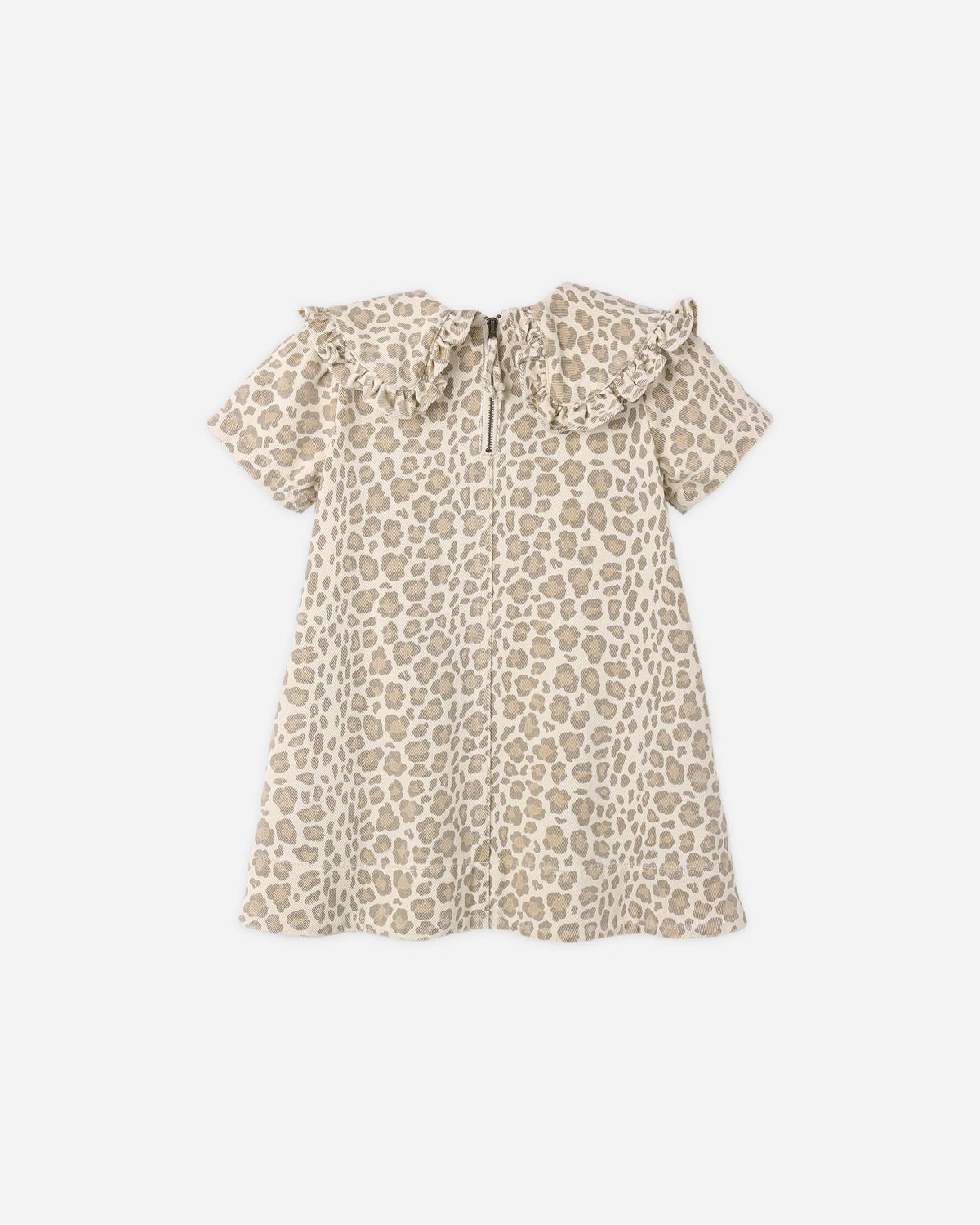 COLLARED DENIM MINI DRESS LEOPARD