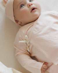 Wrap Top + Footed Pant Set Petal