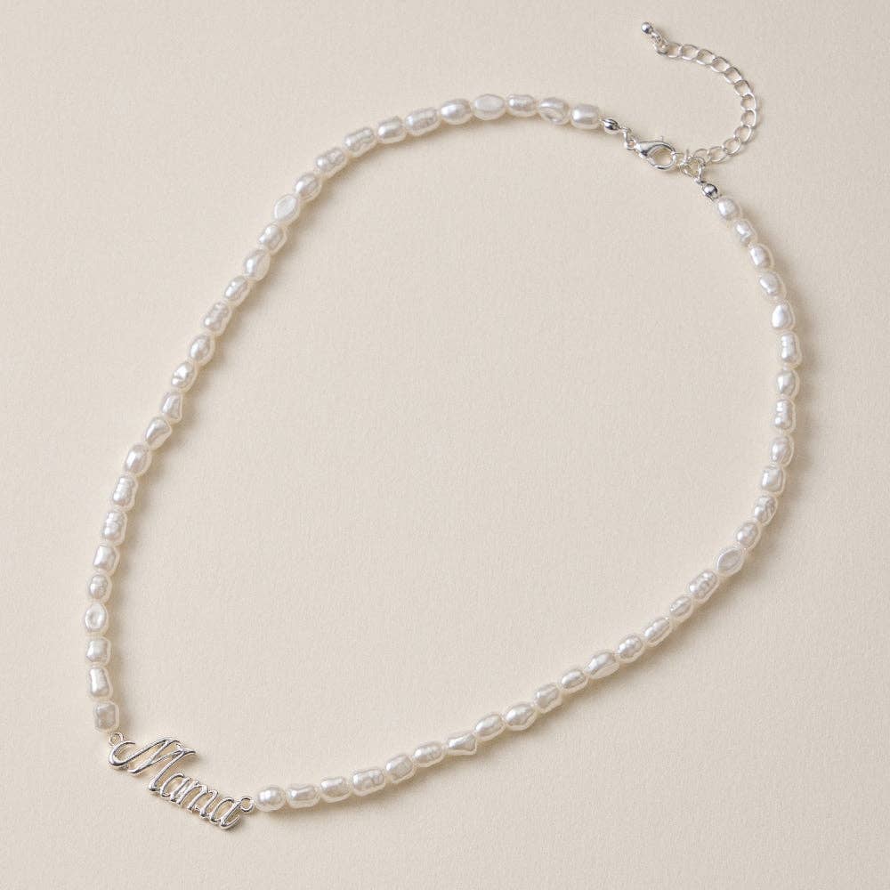 Mama Beaded Pearl Necklace