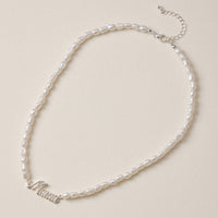 Mama Beaded Pearl Necklace