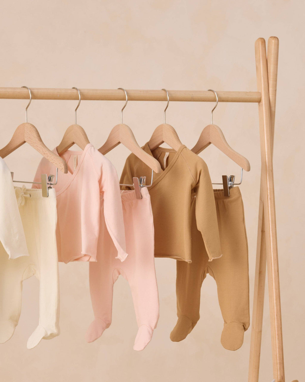 Wrap Top + Footed Pant Set Petal