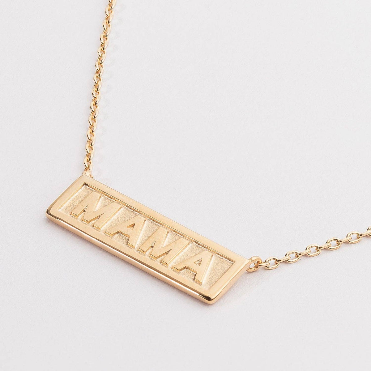 Gold Mama Bar Pendant Necklace