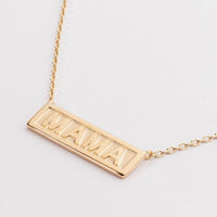 Gold Mama Bar Pendant Necklace