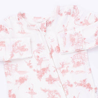 Ballet Toile - 2 Way Ruffle Back Zipper Footie
