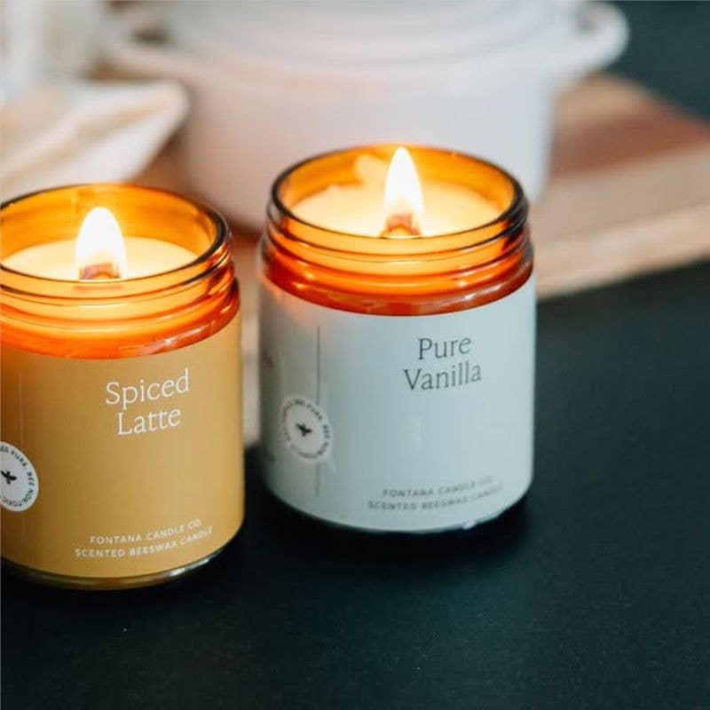 Pure Vanilla Essential Oil Beeswax Jar Candle: Non-Toxic