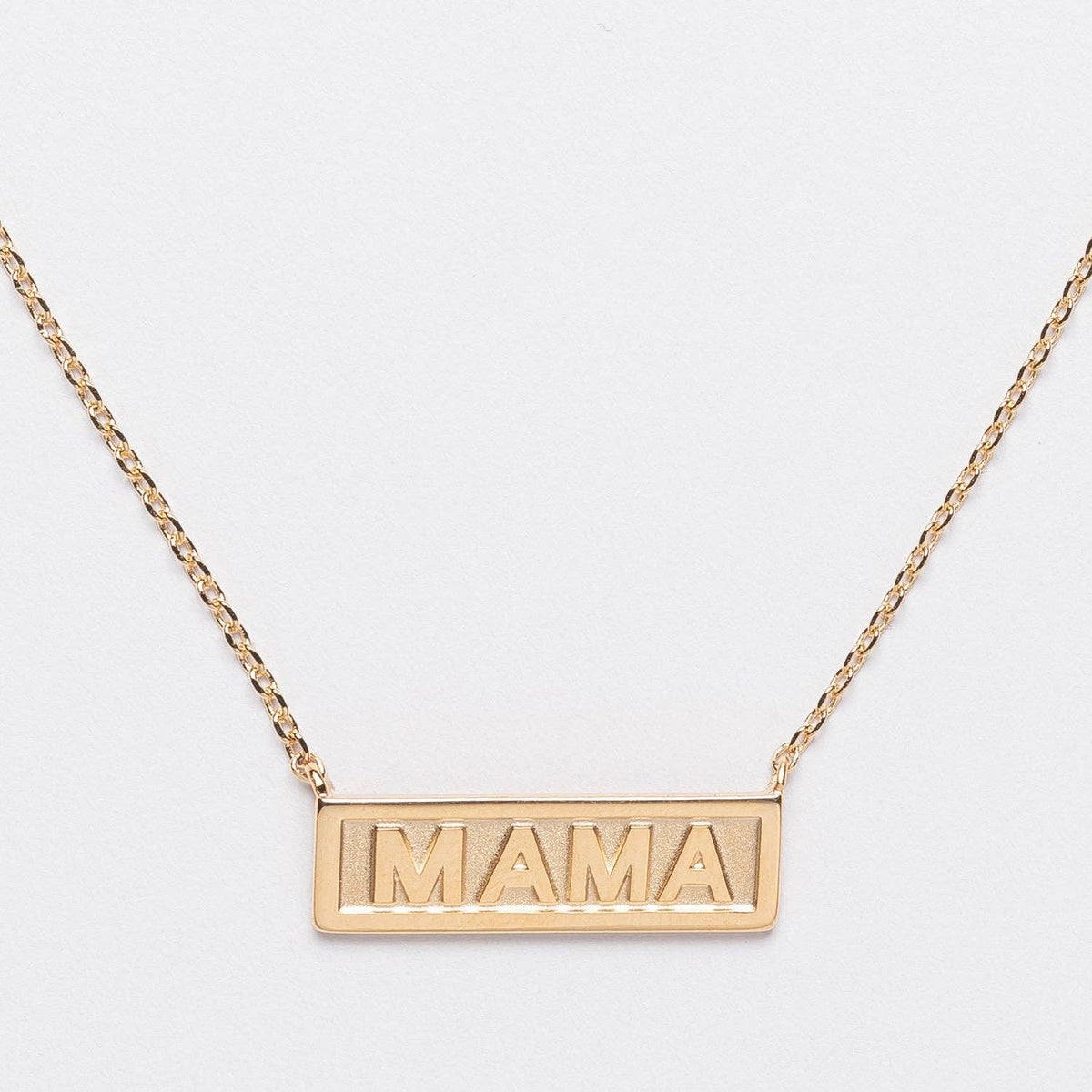Gold Mama Bar Pendant Necklace