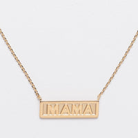 Gold Mama Bar Pendant Necklace