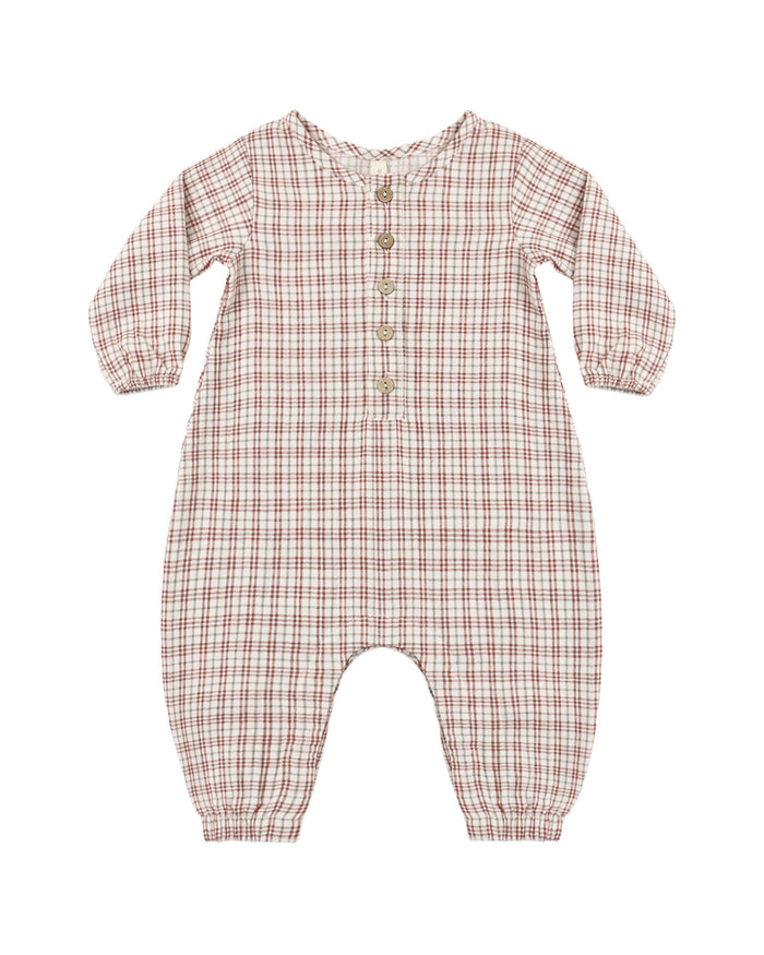 WOVEN JUMPSUIT CHRISTMAS PLAID