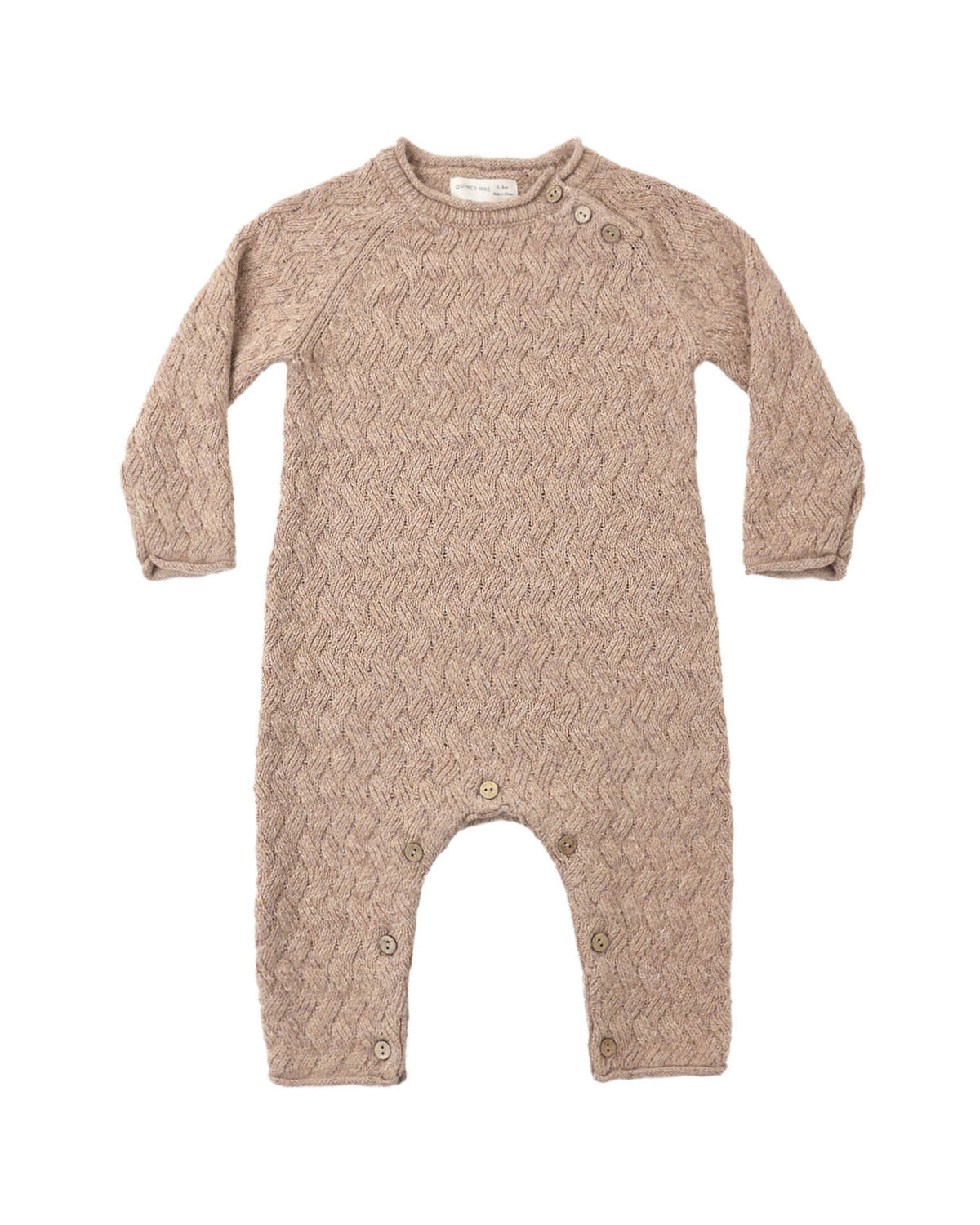 COZY HEATHER KNIT JUMPSUIT HEATHERED ALMOND
