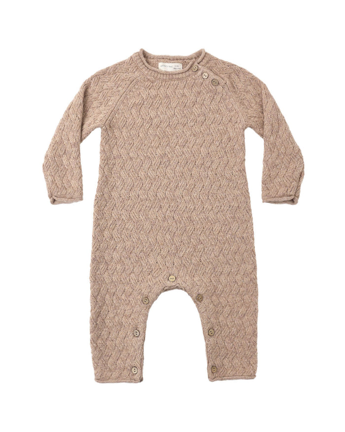 COZY HEATHER KNIT JUMPSUIT HEATHERED ALMOND