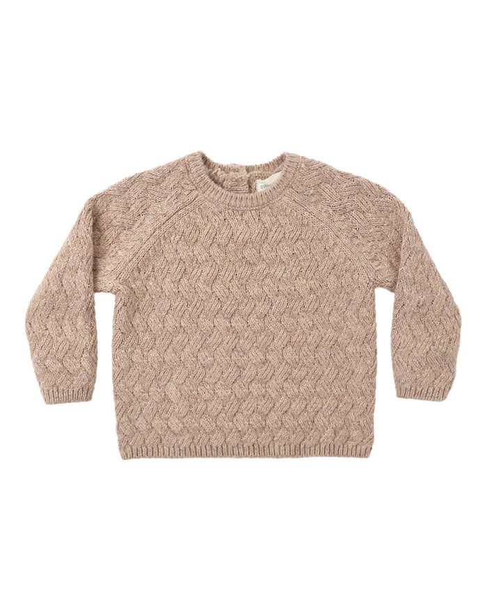 KNIT SWEATER HEATHERED ALMOND