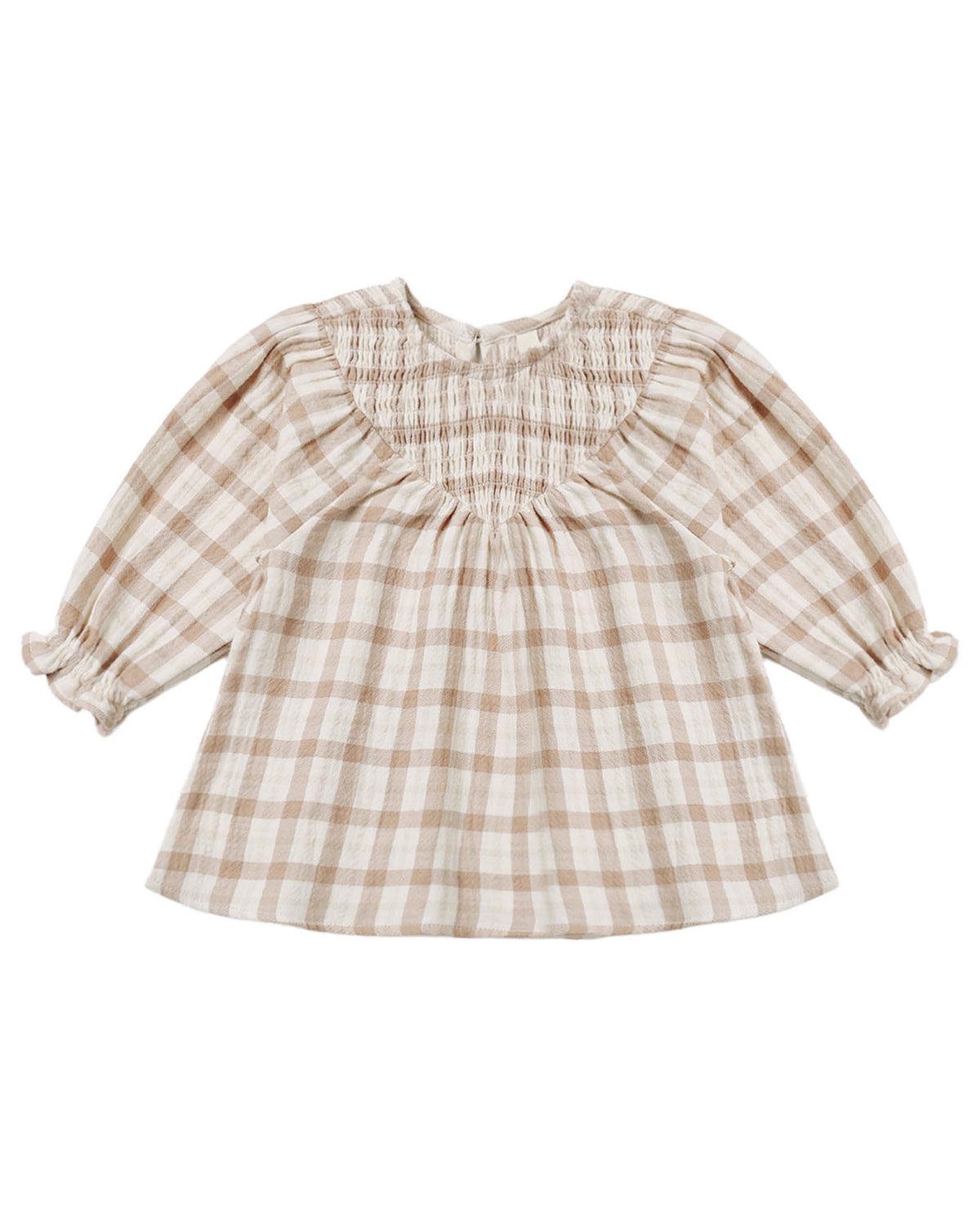 V SMOCKED DRESS RUSTIC PLAID