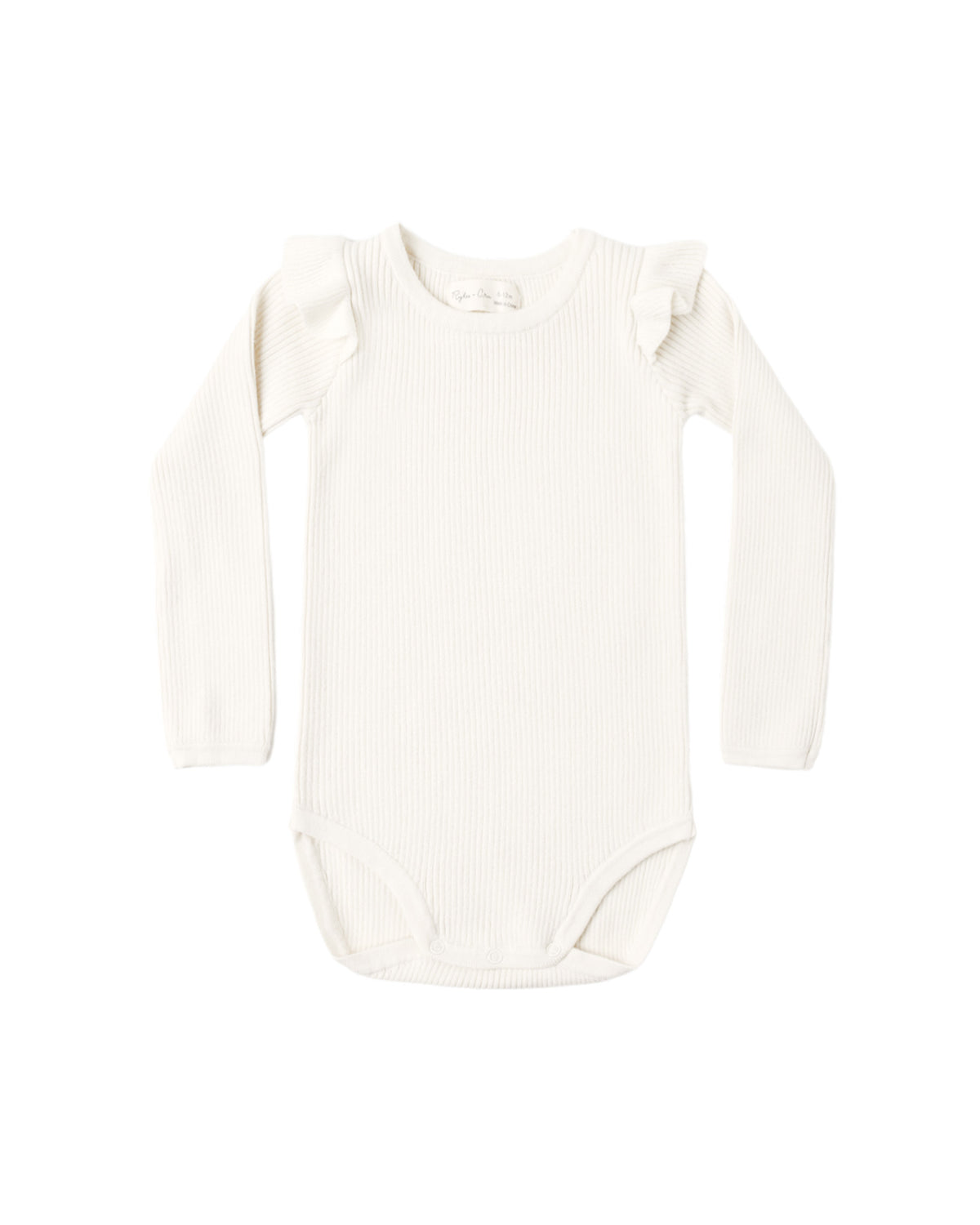 SHOULDER RUFFLE BODYSUIT NATURAL