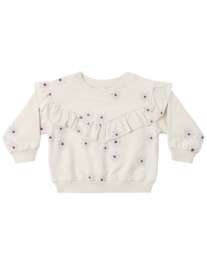 RUFFLE FLEECE SWEATSHIRT BLUE DAISY