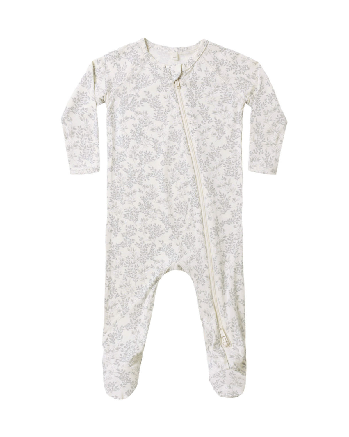 BAMBOO ZIP FOOTIE CLOUD FLORAL