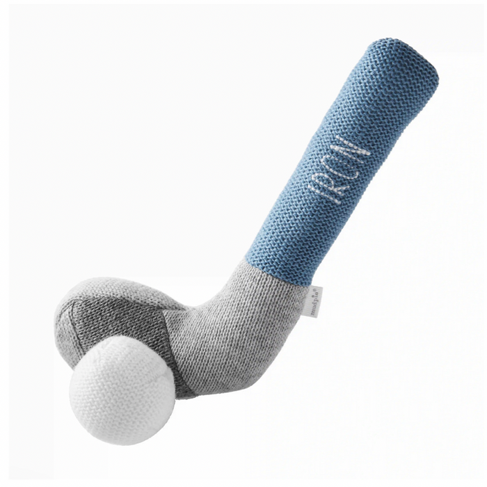 Knit Blue Golf Club Rattle